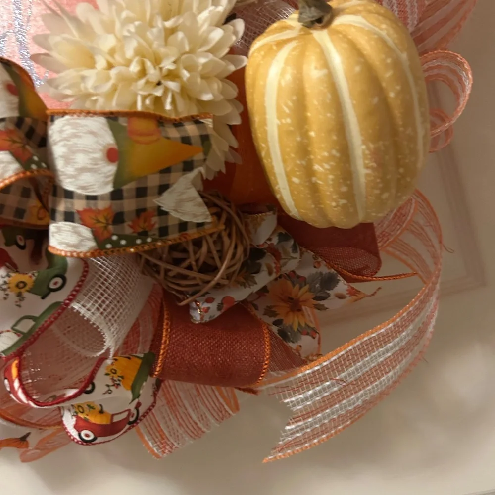 Fall wreath/thankful and blessed